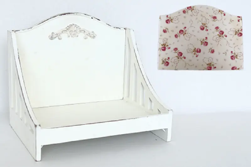 Vintage Printed Wooden Bed - Newborn Photography Props - Image 3